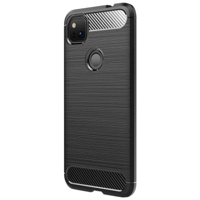 Picture of Carbon Fiber Bumper Phone Case For Google Pixel 5 Back Cover Coque Shockproof Protective