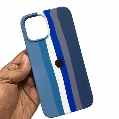 Picture of Rainbow Case For iPhone 13 Pro Luxury Soft Colorful Silicone Shockproof Camera Bumper Protective Trendy Stylish Silicon Back Cover