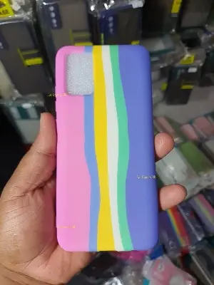 Picture of Samsung Galaxy A02S/ M02S Soft Liquid Stylish Rainbow Silicone Back Cover Case - Phone Back Cover