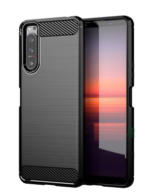 Picture of Carbon Fiber Bumper Phone Case For Sony Xperia 1 III Back Cover Coque Shockproof Protective