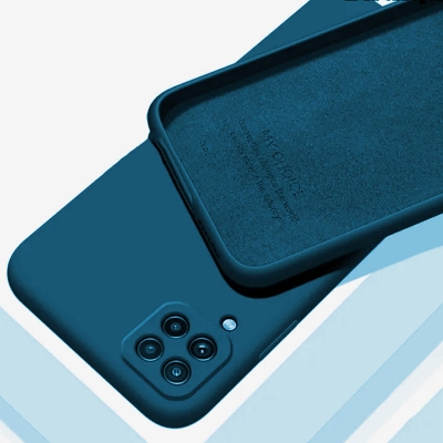 Picture of For Samsung Galaxy A22 4G / Galaxy M32 4G / Galaxy F22 Heavy Strong Liquid Silicone Soft Gel Rubber Shockproof Cover Case For Samsung A22 4G Back Cover - Camera