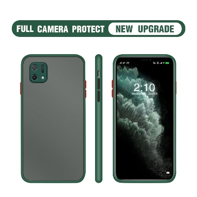 Picture of For Oppo A16K / A16E  Case Simple Solid Color Phone Cases Edge Frosted Transparent Back Cover/Cases - Phone Back Cover