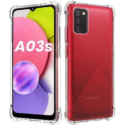 Picture of Samsung Galaxy A03s Premium Silicone Case Crystal Clear Soft TPU Ultra-Thin Transparent Flexible Protective Mobile Phone Back Cover