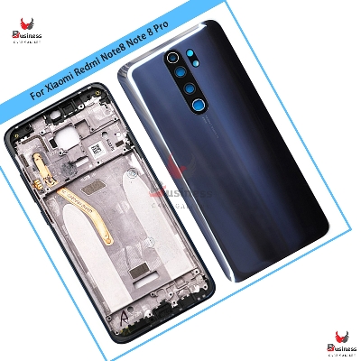Picture of For Xiaomi Redmi Note 8 Pro Middle Frame Supporting Plate Housing Frame Bezel+Battery Back Cover Glass+Camera Lens Replace