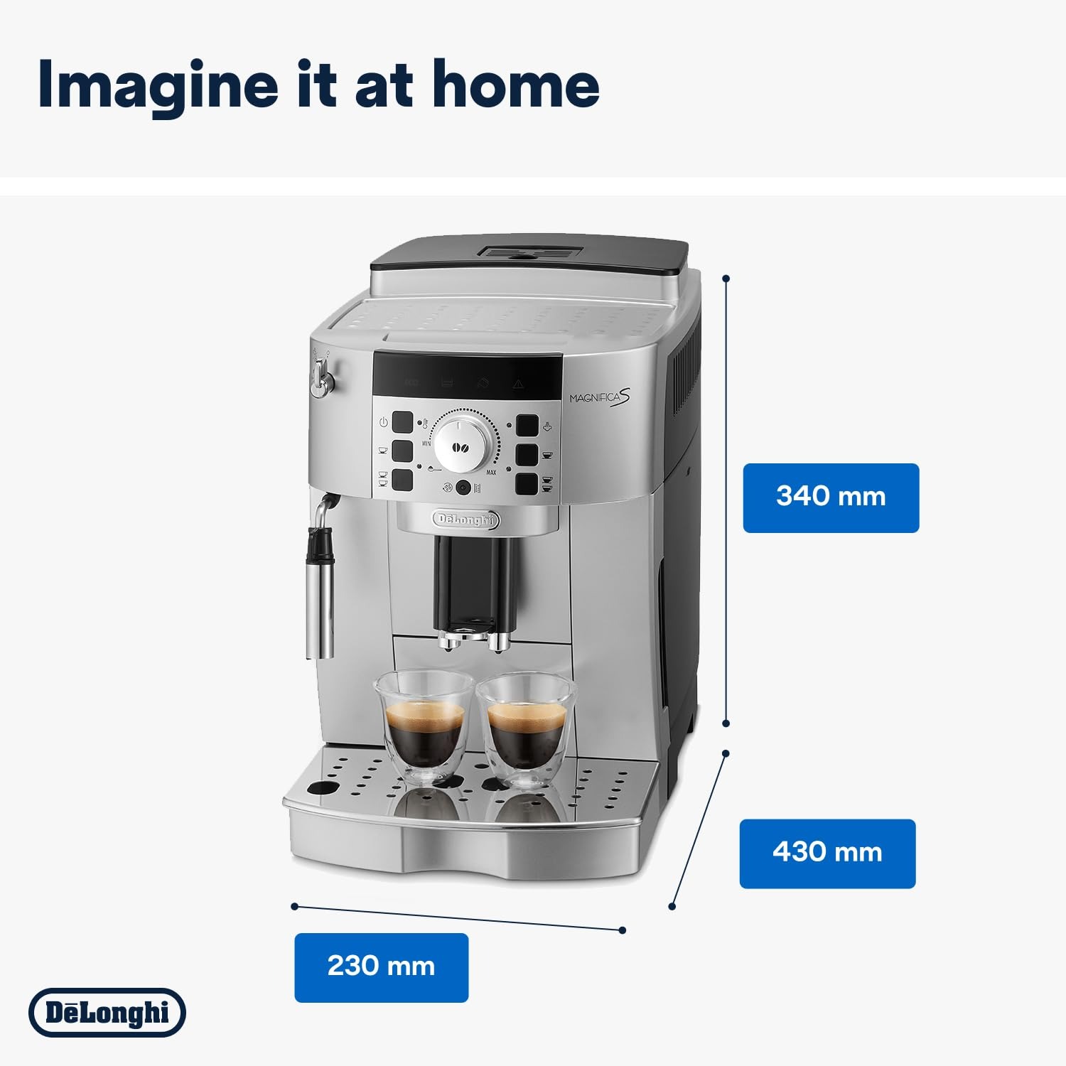 Picture of Delonghi Ecam22.110.Sb|Magnifica|Bean To Cup Fully Automatic Coffee Machine With Adjustable Grinder(Sliver-Black)