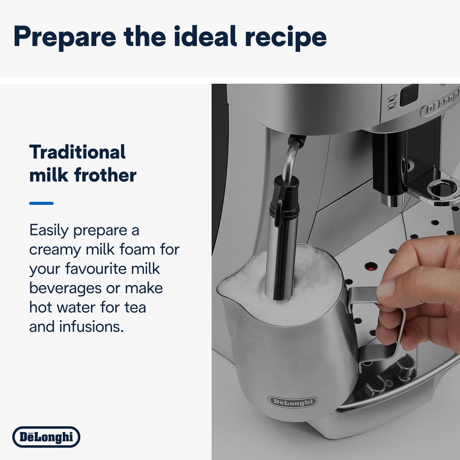 Picture of Delonghi Ecam22.110.Sb|Magnifica|Bean To Cup Fully Automatic Coffee Machine With Adjustable Grinder(Sliver-Black)