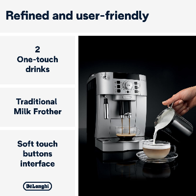 Picture of Delonghi Ecam22.110.Sb|Magnifica|Bean To Cup Fully Automatic Coffee Machine With Adjustable Grinder(Sliver-Black)