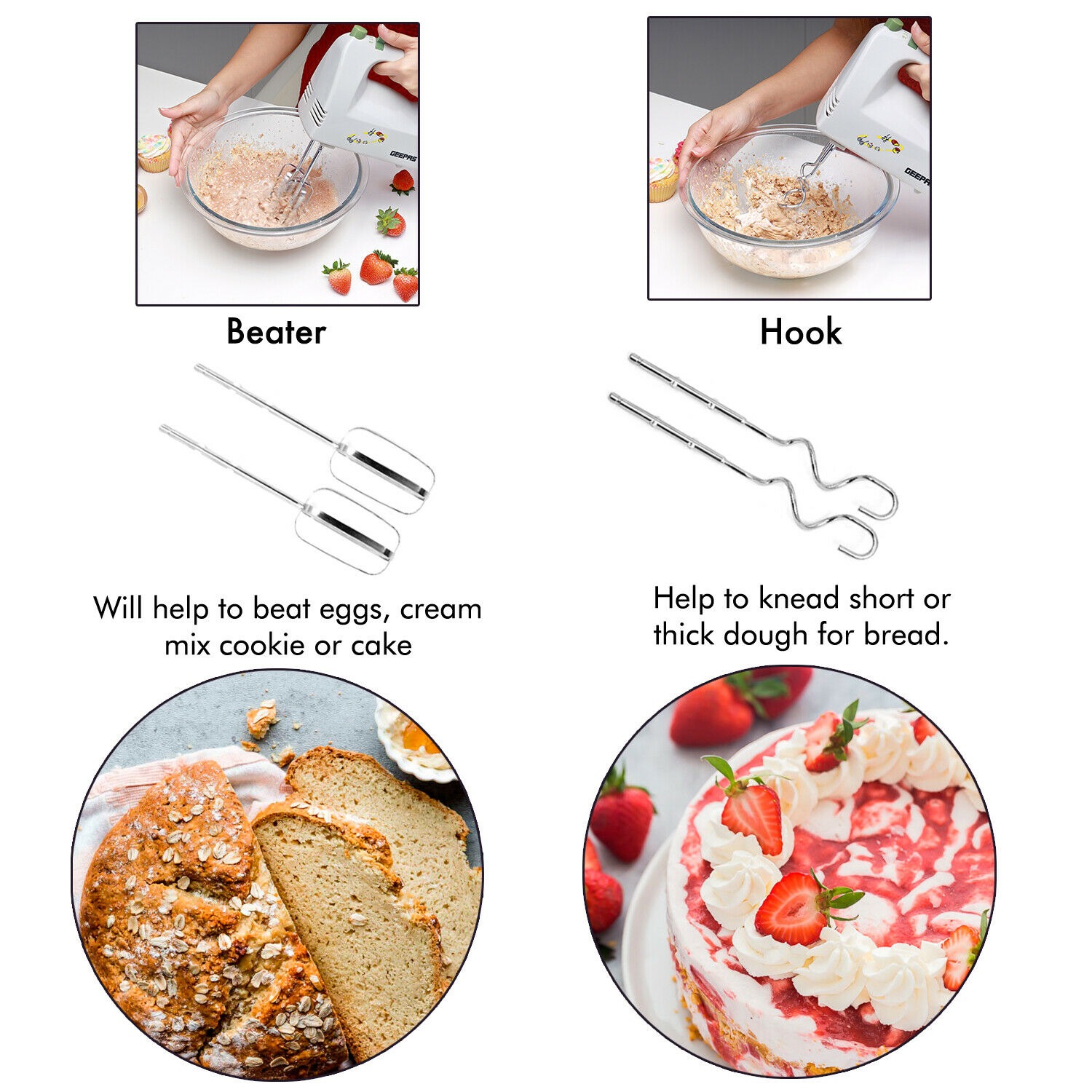 Geepas GHM2001N Hand Mixer Egg Beater Digital Squareonline shop bangladeshothoba.com