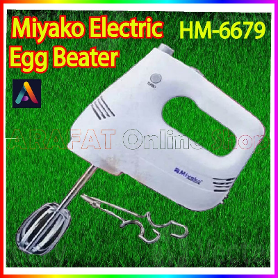 Miyako Egg Beater & Hand Mixer with Dough Hooks in a Storage Case | 5 Speed Setting | Model : HM-6679 | Colour : White Digital Squareonline shop bangladeshothoba.com