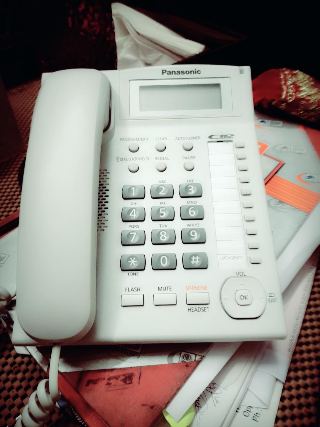 Panasonic Single Line KX-TS880MX Corded Landline Phone (White-Black) Digital Squareonline shop bangladeshothoba.com