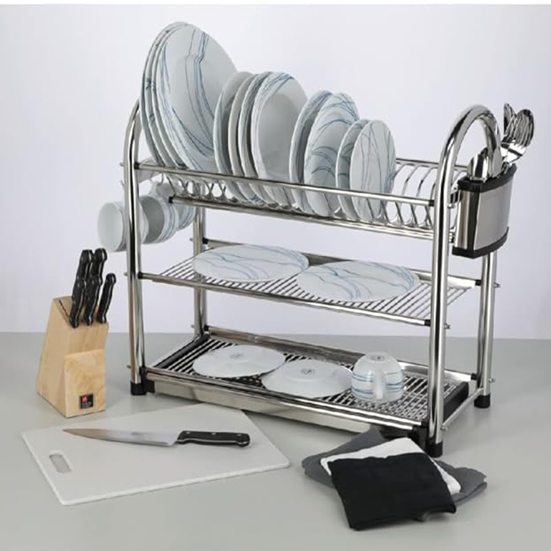 Picture of Prestige Dish Drying Rack Stainless Steel SUS 304 Food Grade 3 Tier (Prestige Dish Drying Rack Stainless Steel SUS 304 Food Grade 3 Tier )