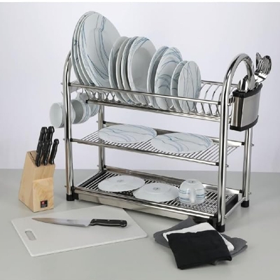 Picture of Prestige Dish Drying Rack Stainless Steel SUS 304 Food Grade 3 Tier (Prestige Dish Drying Rack Stainless Steel SUS 304 Food Grade 3 Tier )