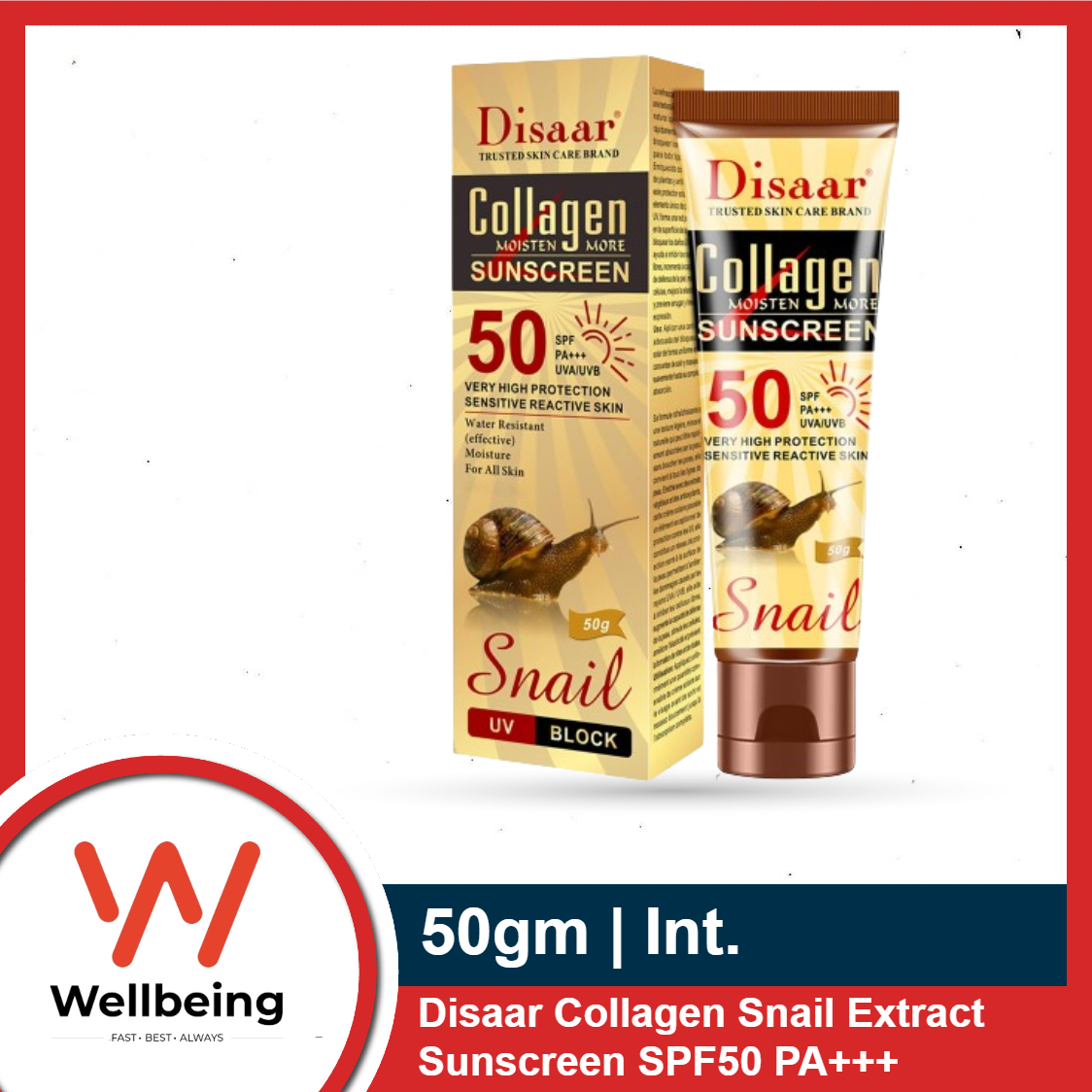 Picture of Disar Collagen Snail Sunscreen Spf50++ (50G)