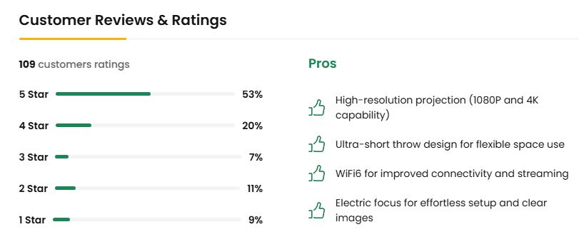 Picture of HY450 Pro android smart projector 1080p 8K beamer auto offset projector with wifi 6 electrical focus 700ansi ultra short distance projector 2G+32G memory automatic video projector with portable for outside