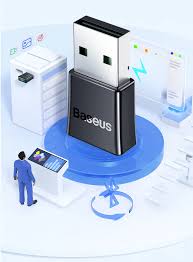 Picture of Baseus BA07 Mini Bluetooth Adapter for PC, USB 5.3 Wireless Bluetooth Dongle Receiver - Black