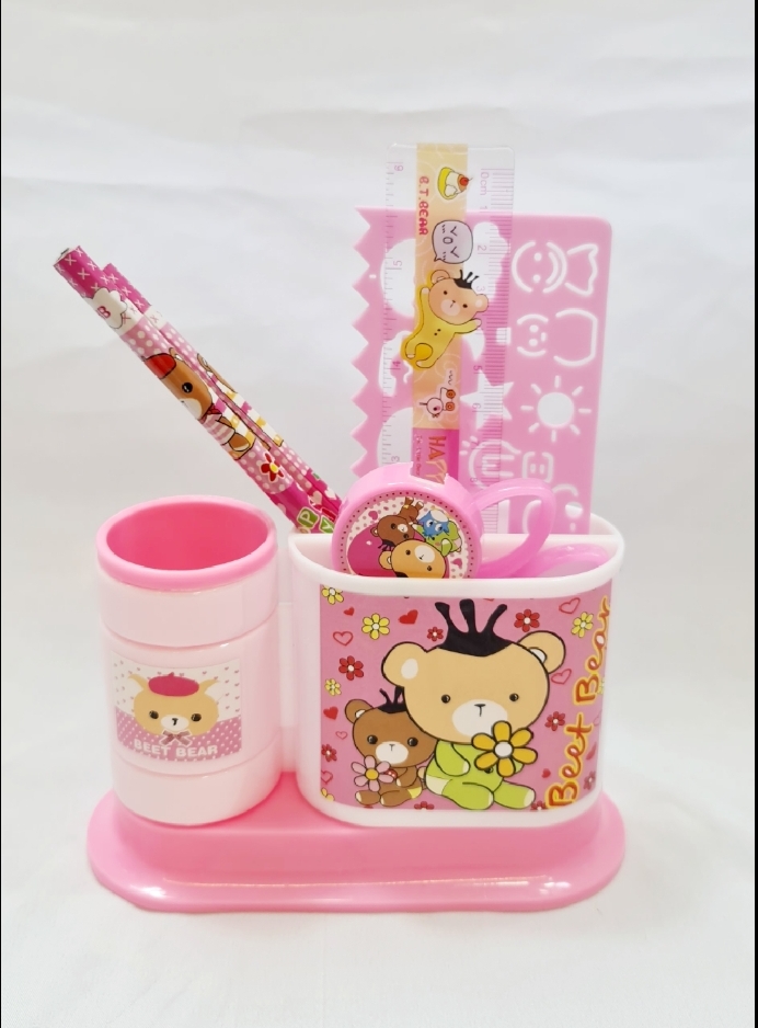 Picture of 7 in 1 communication pen stand with stationary set baby gift set