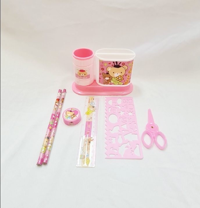 Picture of 7 in 1 communication pen stand with stationary set baby gift set