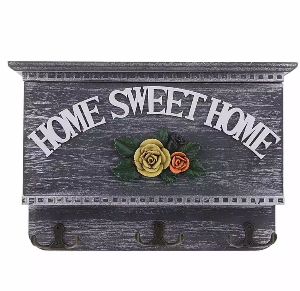 Picture of Home sweet wooden key holder for room decoration