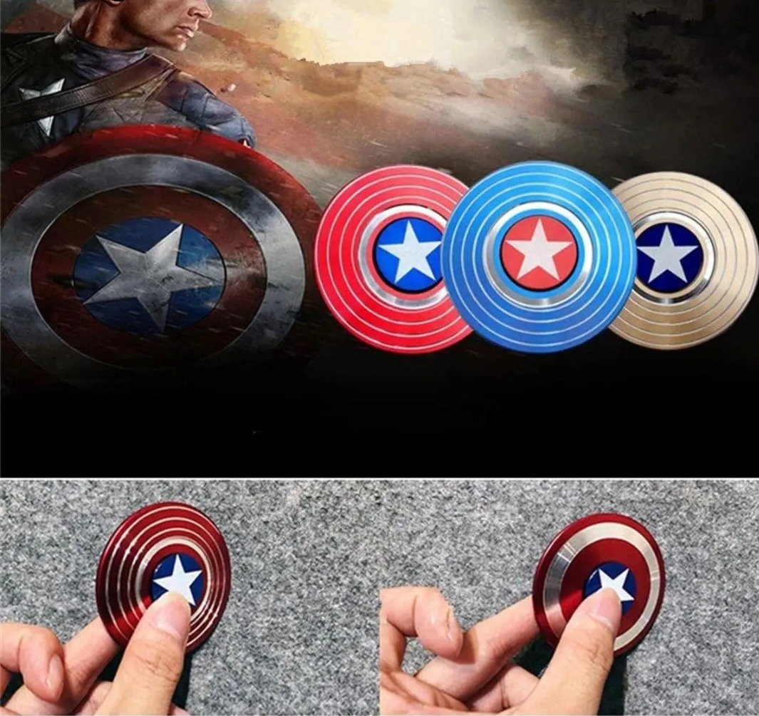 Picture of Metal Fidget Spinner Spinner Toy Captain America Shield by Dhaka Shopping zone-Random model/color