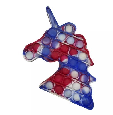 Picture of 1 X Push Pop Bubble Fidget Sensory Toy, Silicone Puzzle Game Toys Squeeze Sensory Toy for Kids, Family, Friend Rainbow