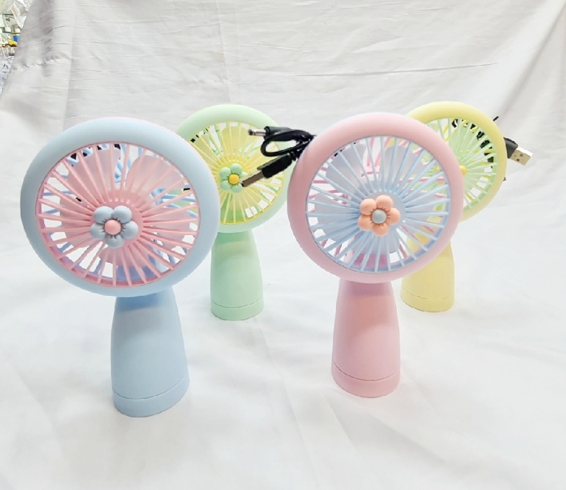 Picture of Portable mini rechargeable travel fan for indoor and outdoor usePremium Quality - Rechargeable Folding Fan With LED Light- Signifying Quality - Simple to Use