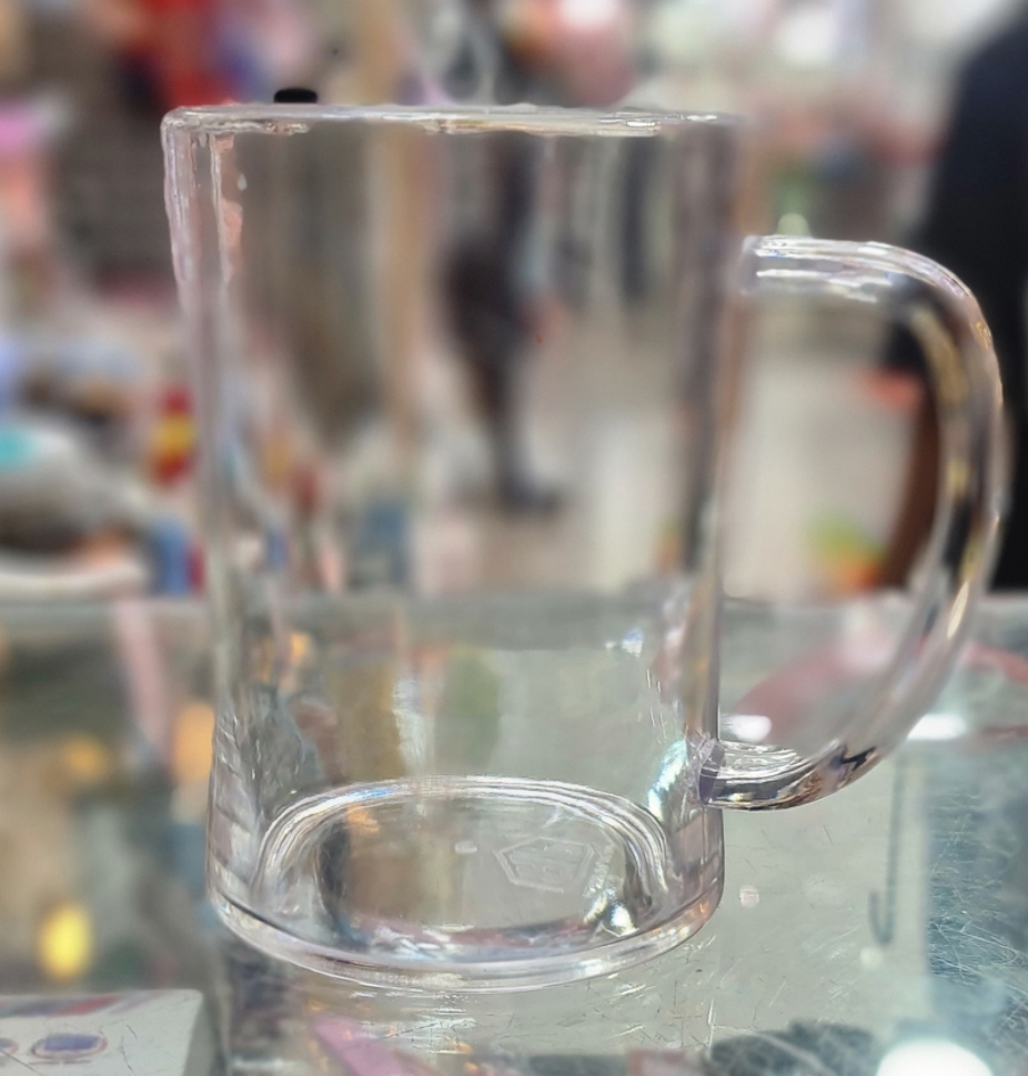 Picture of Crystal Food Grade Plastic Mug Color Outlooking Same Glass || Big Size || Beer Mug