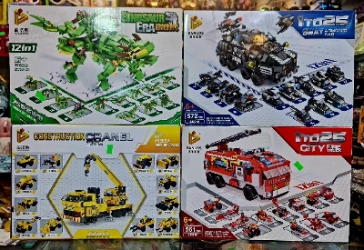 Picture of Lego Blocks Set of Police SWAT Firefighter Construction Cranel and Dinosaur Era Robot Mega City Building Brain Development Game for Kids