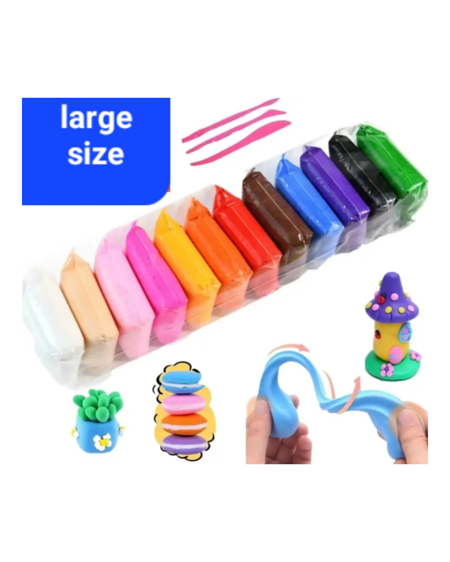 Picture of 12pcs-1pac Air Drying DIY soft Super clay/craft ideas for your baby/kids