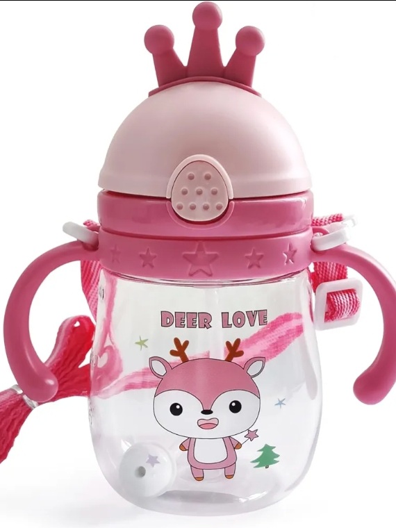 Picture of Alled Baby Drinking Cup, Sippy Cup Children from 6 Months Leak-proof Drinking Cup, Weighted Straw Drinking Cup Toddler with Handles Lanyard 300 ml