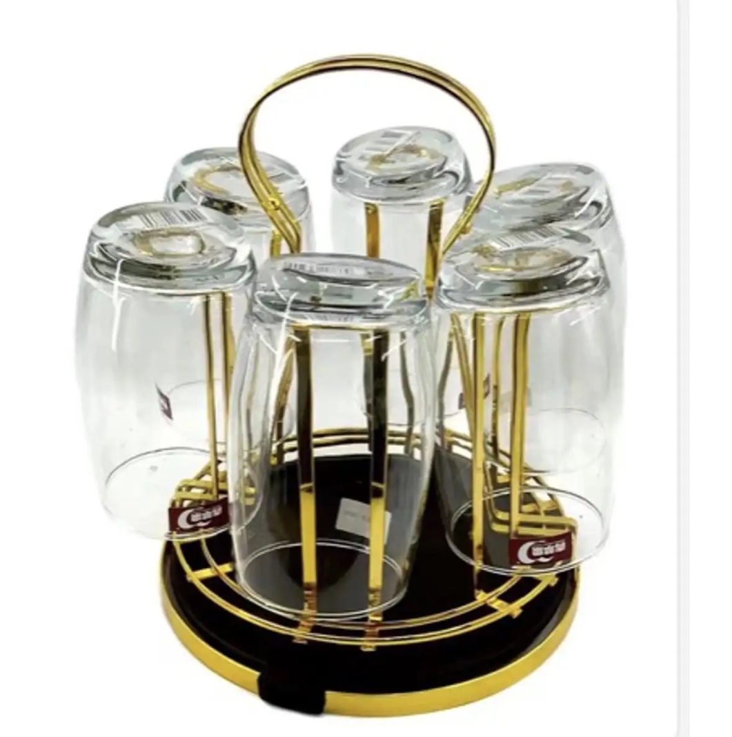 Picture of Glass Stand Excellent Quality Dining Table Glass Stand - White And Silver- Elevate Your Dining Experience With This Stylish And Functional Stand