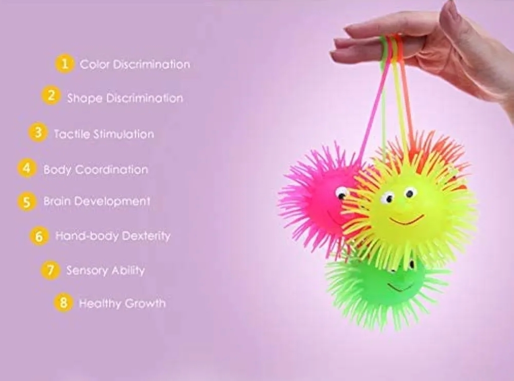 Picture of Lighting Puffer Soft Ball Rubber soft octopus ball Lighting Puffer Octopus Soft Rubber Ball-1 Piece Verbier Led Lights Puffer Toys Balls Stress Relief Toy Set Flashing Puffer Ball Toys Squishy Smiley Face Balls Playing Fun for Children Boys Girls Set of 2