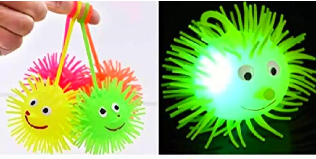 Picture of Lighting Puffer Soft Ball Rubber soft octopus ball Lighting Puffer Octopus Soft Rubber Ball-1 Piece Verbier Led Lights Puffer Toys Balls Stress Relief Toy Set Flashing Puffer Ball Toys Squishy Smiley Face Balls Playing Fun for Children Boys Girls Set of 2