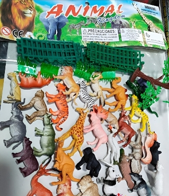 Picture of 32pcs+ full rubber body Mini Animal Zoo set  Exclusive Animal Play Set Mini Animal Zoo- Exclusive Animal Play Sets With More Than  Animal, Fence, Tree Etc. Learning Games For Boys Girls Kids Toddlers