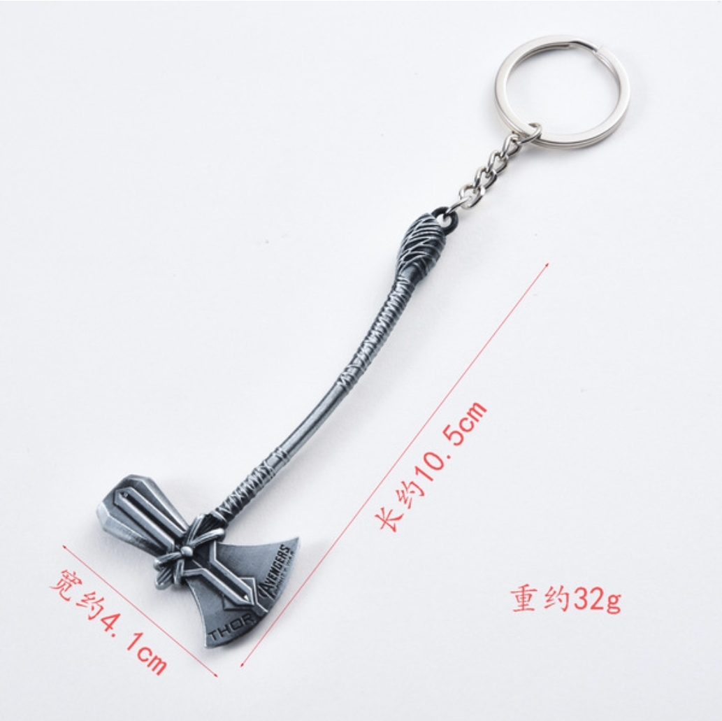 Picture of Thor Stormbreaker keychain European and American film and television peripheral accessories Infinity War Thor's hammer shape alloy keychain pendant small gift