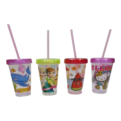 Picture of juice jar Hello Kitty Frozen mermaid  Design Slipper plastic acrylic with Straw juice pot Baby juice glass new design