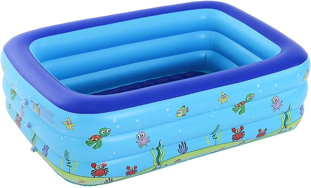 Picture of Kids Baby Children lInflatable Swimming Pool Bath Tub Portable Outdoor Summer Water Fun Play Toy Length-150Cm,