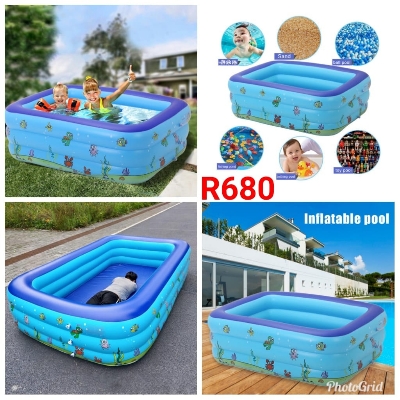 Picture of 305cm Inflatable Family Swimming Pool – | Easy Setup Backyard Water Fun PVC Outdoor Pool Set for Kids & Adults .