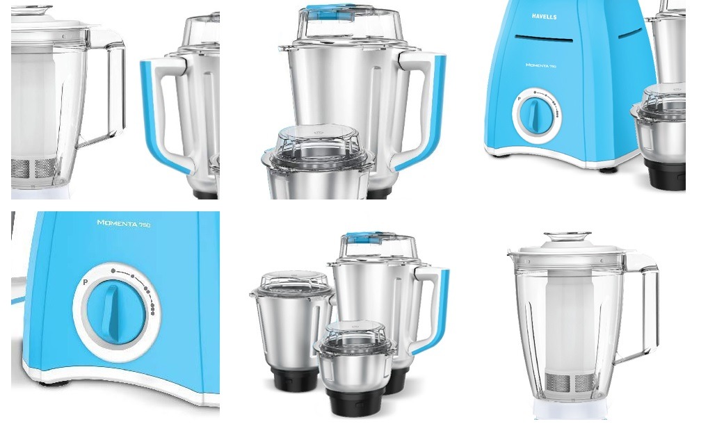 Picture of Havells 900 W Momenta Mixer Grinder (Skyblue)