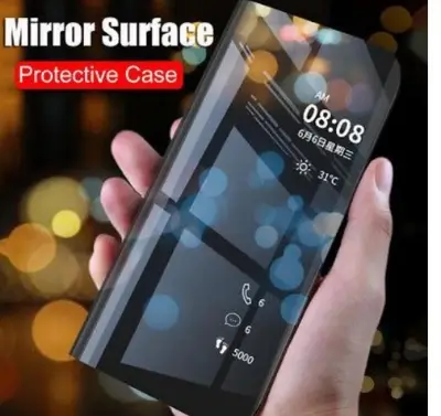 Picture of Oppo F7 Clear View Mirror Leather Stand Flip Cover