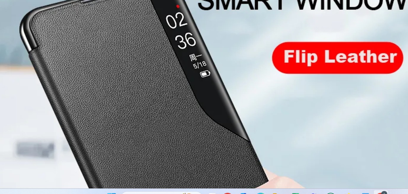 Picture of For Samsung Galaxy A520 Flip Case Window View Flip Stand Cover PU Leather Protective Case Luxury Kickstand Window Shockproof Flip Cover