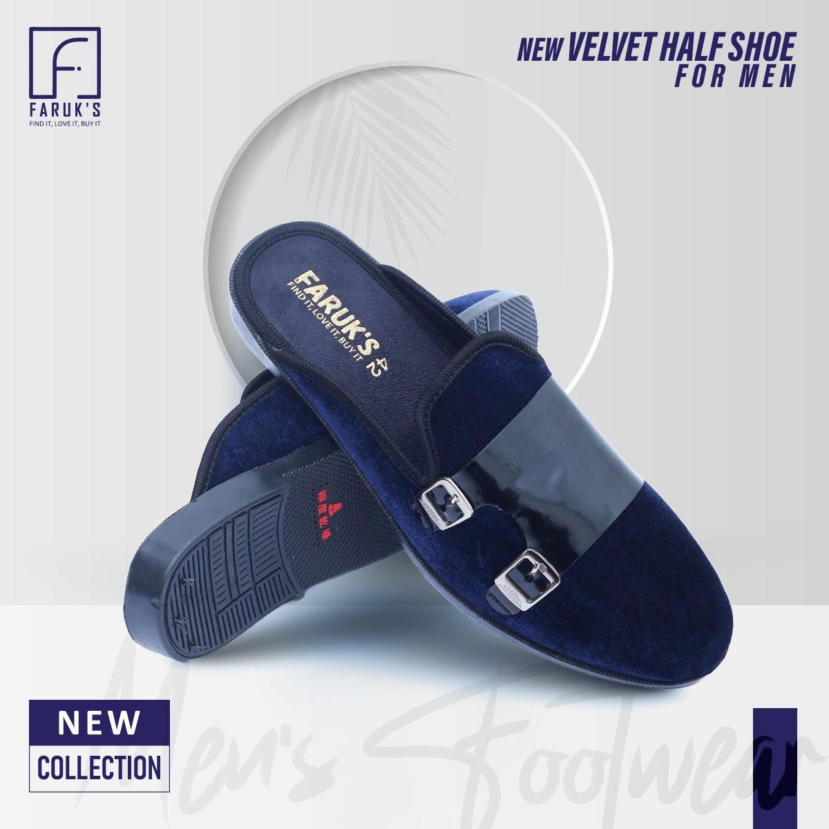 Picture of Athleisure - Avant Grade - Easily Usable - Velvet Loafer Half Shoes For Men - Easy To maintain - Elite Choice - Well Inspired & Crafted