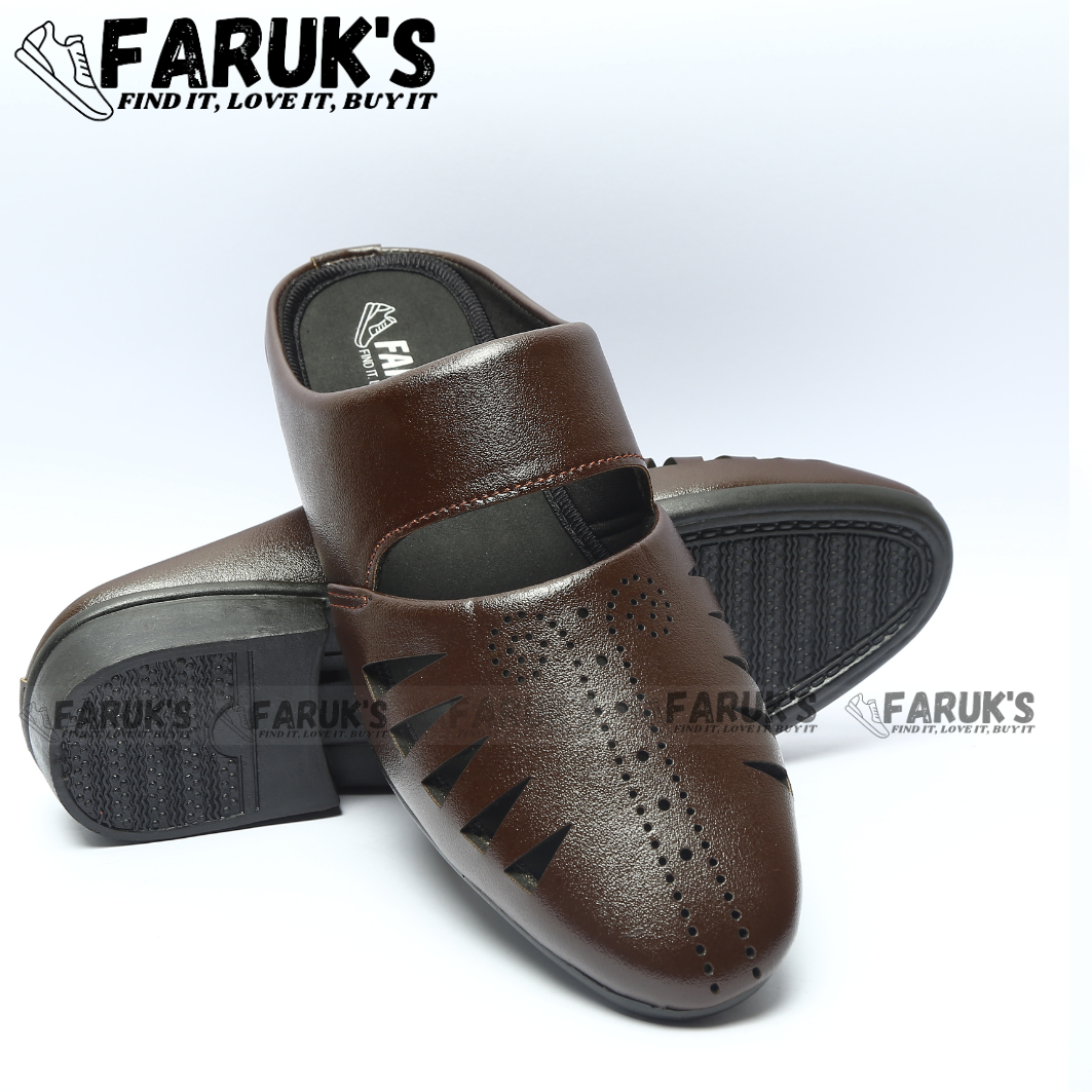 Picture of Luxury Stylish Half Shoes For Men Fashionable Premium Sandals FARUK'S Flats Formal Half Shoes - lotto shoes for men