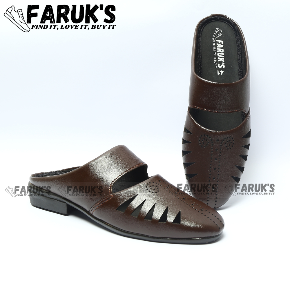 Picture of Luxury Stylish Half Shoes For Men Fashionable Premium Sandals FARUK'S Flats Formal Half Shoes - lotto shoes for men