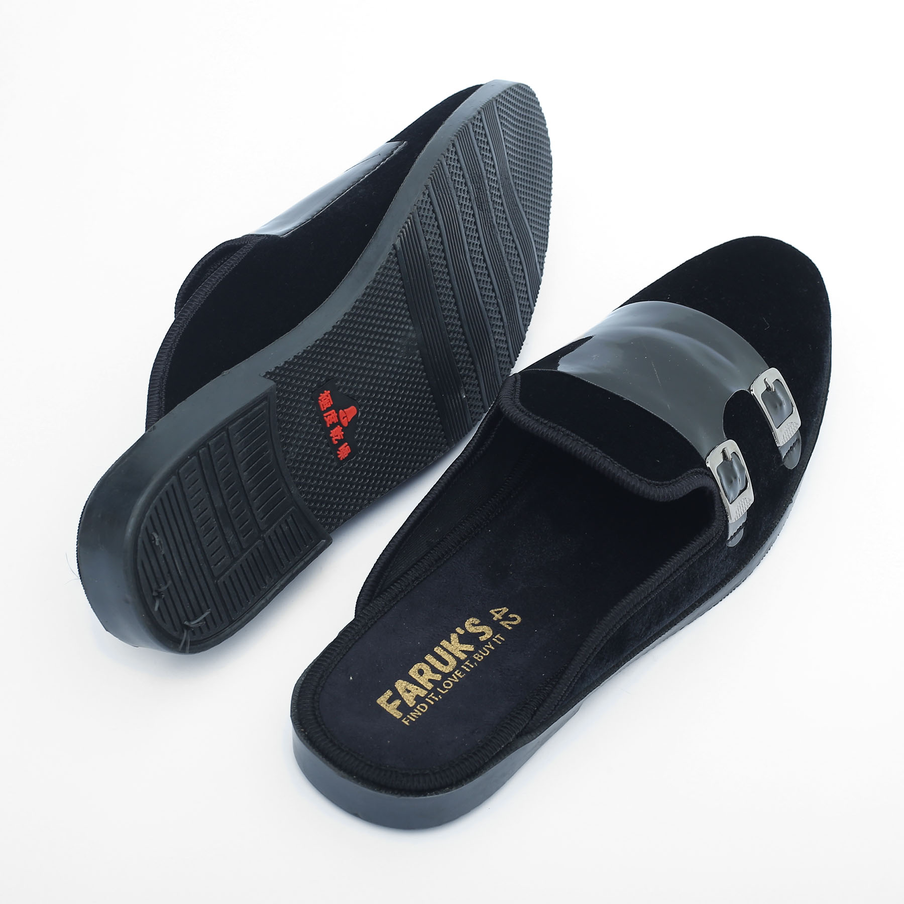 Picture of Trendsetter -Upscale Living -New Fashionable Velvet Half Shoe For Men Black- Inventive Choice Qualityful - Easy To care and Longive