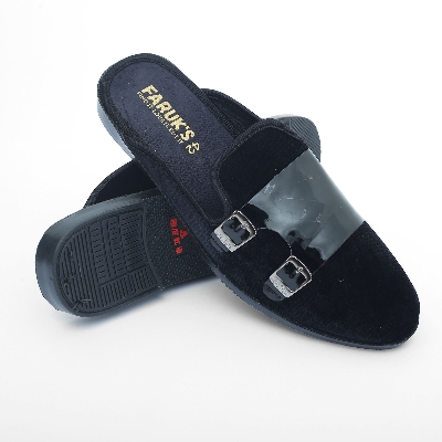 Picture of Trendsetter -Upscale Living -New Fashionable Velvet Half Shoe For Men Black- Inventive Choice Qualityful - Easy To care and Longive