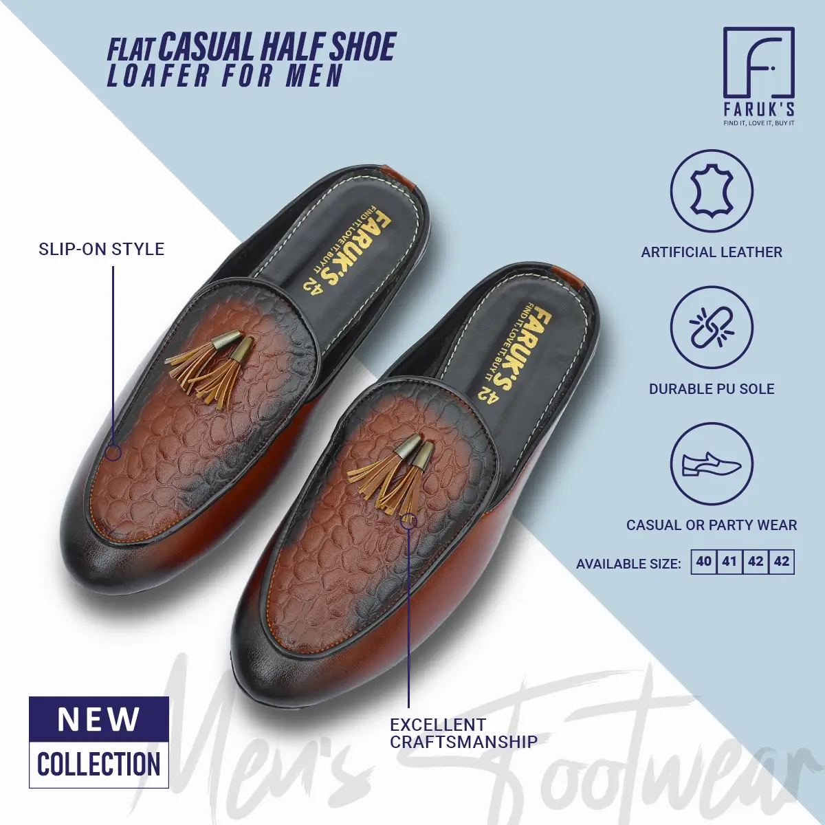 Picture of New Collection Flat Casual Half Shoe Loafer for Men (FARUK'S)