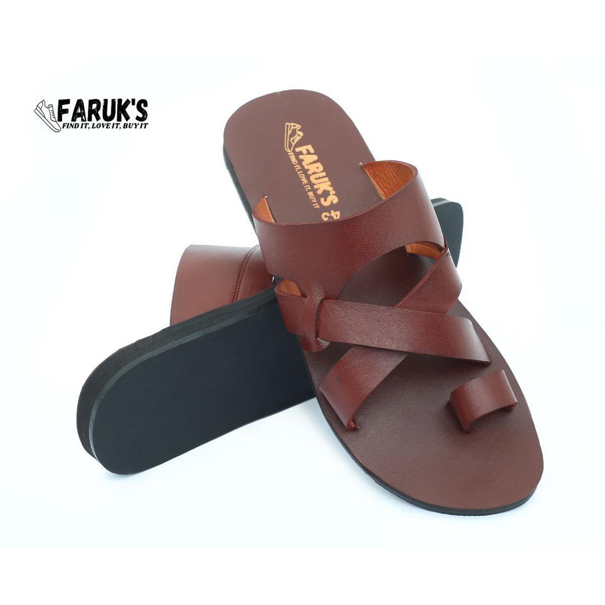 Picture of Casual Leather Sandal For Men - Brown