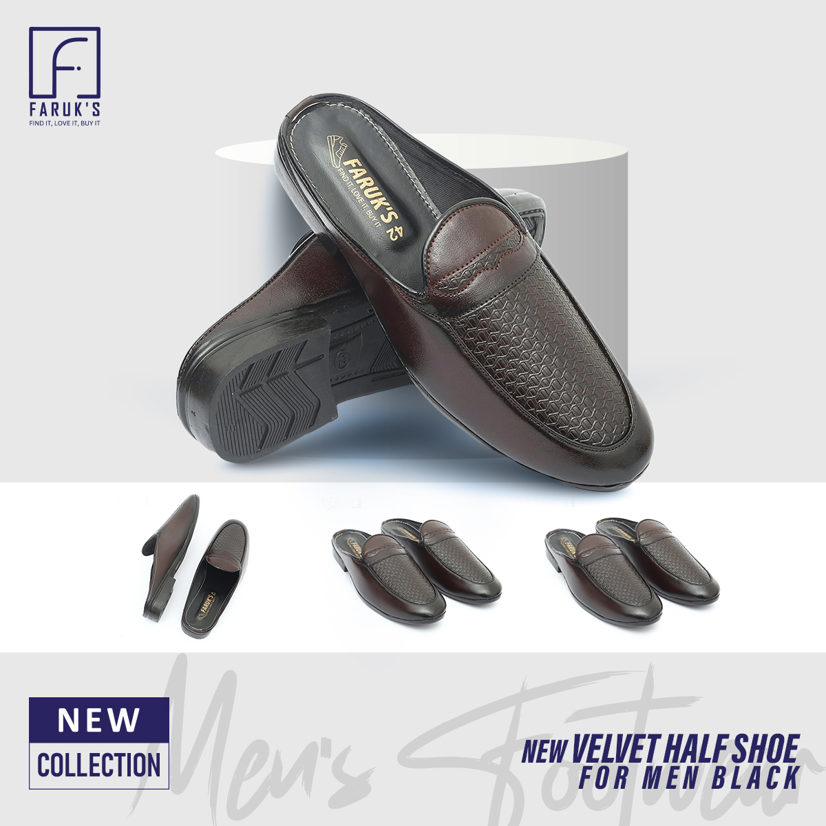 Picture of Half Shoe For Men / Fashionable Premium Sandal For Men Flats Formal Half Shoe / Luxury Stylish Half Shoe For Men