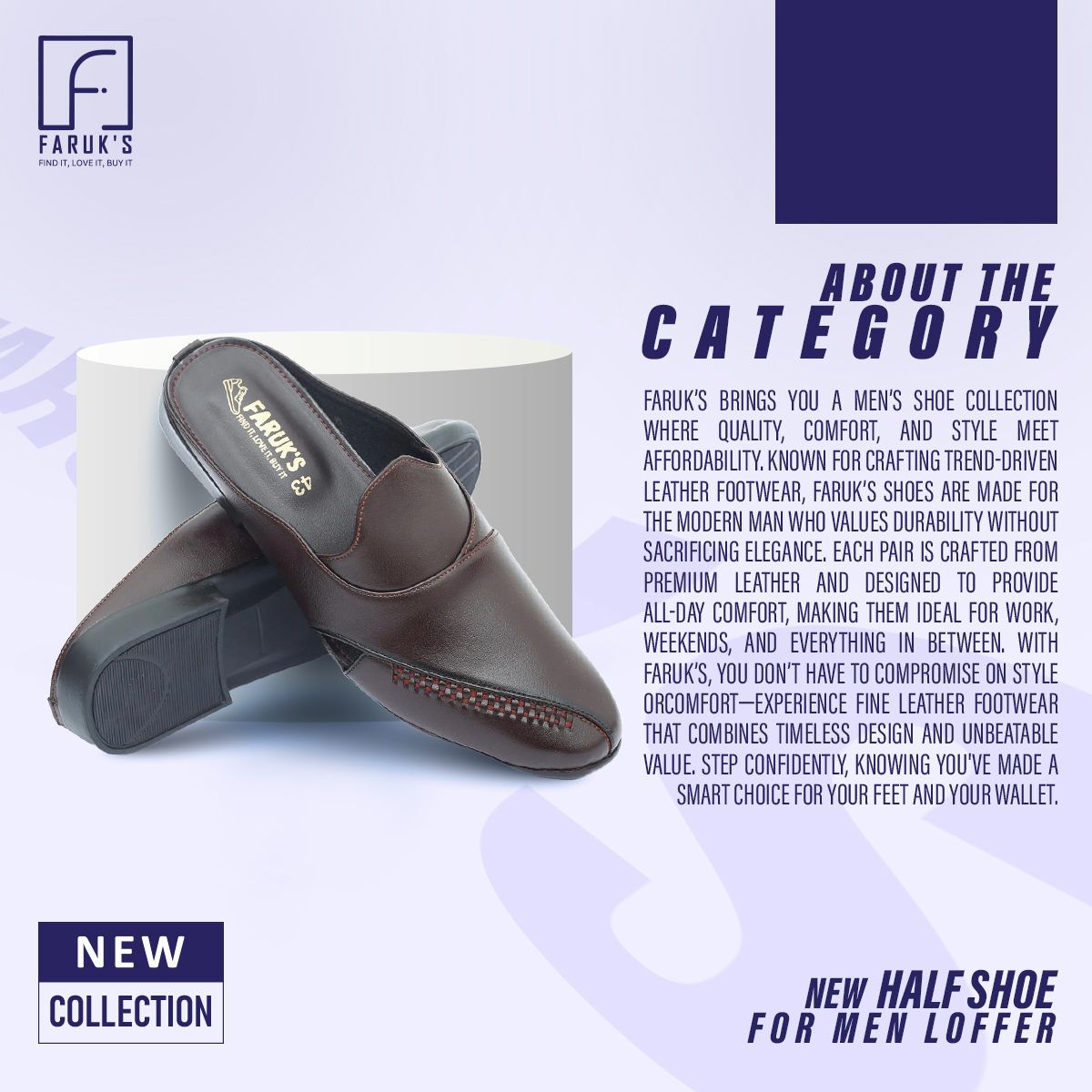 Picture of New Fashionable Half Shoe For Men, Half Shoe For Men -Loffer