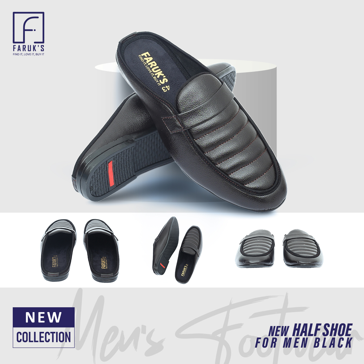 Picture of Stylish Addition - Luxury Stylish Half Shoe For Men Fashionable Premium Sandal For Men FARUK'S Flats Formal Half Shoe - Sustainable Choice